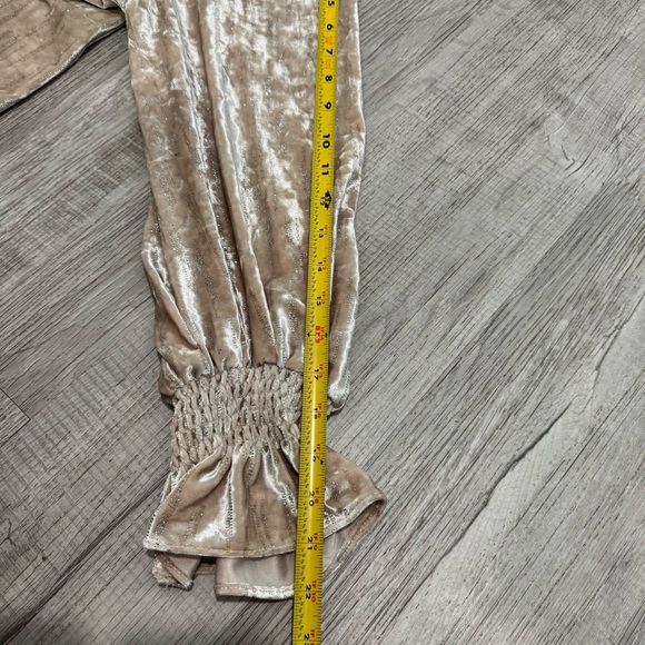 Vince Camuto Womens Beige Blouson Sleeve Velvet Top size M - Picture 10 of 10